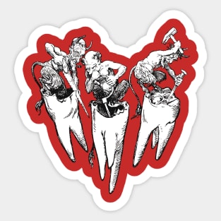 A Devilish Toothache Classic Illustration Sticker